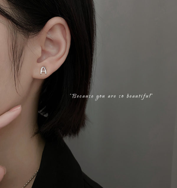 Alphabet Letter Stud Earrings - Image 3