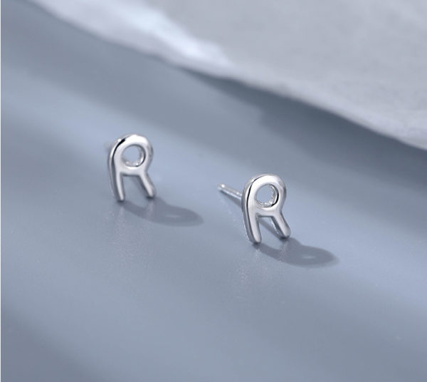 Alphabet Letter Stud Earrings - Image 13