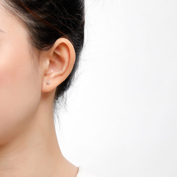 S925 Sterling Silver Barbell Stud Nap Earrings - Image 3