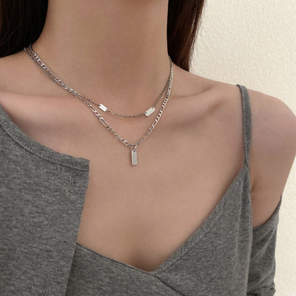 Double Chains Hand Made Lucky Tags Necklace - Image 5