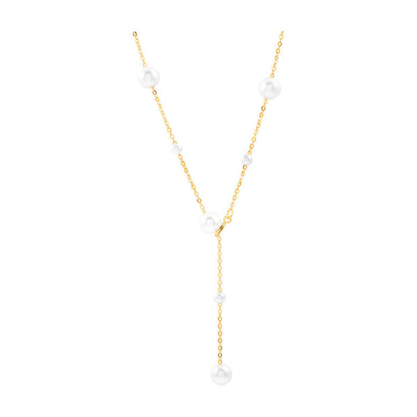 Faux Pearls on Gold Necklace - Image 7