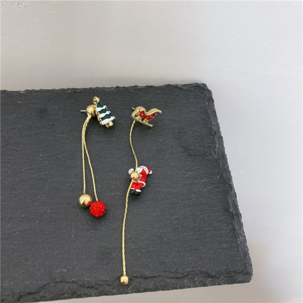 Christmas Climbing Santa Asymmetrical Dangle Earrings - Image 6